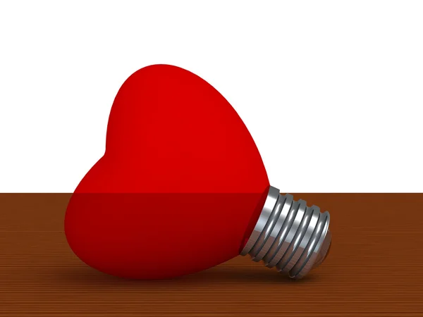 Heart bulb 3d — Stock Photo, Image