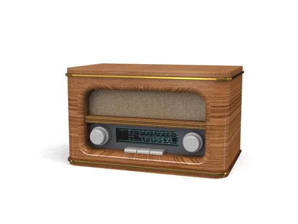 复古收音机 3d 图 — 图库照片