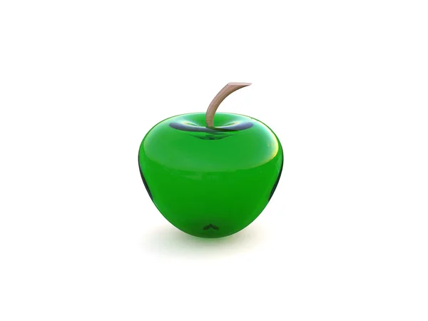 Стекло яблоко изолированы в белом — стоковое фото