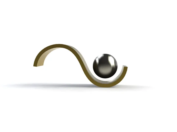 Abstrato 3d esfera bola nome da empresa — Fotografia de Stock