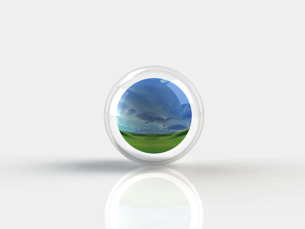 Nature in a glass sphere — Stock Photo, Image