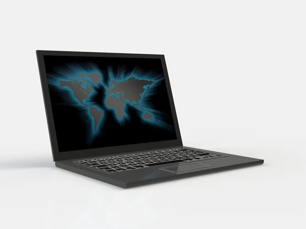 Laptop computer (pc) op witte achtergrond — Stockfoto