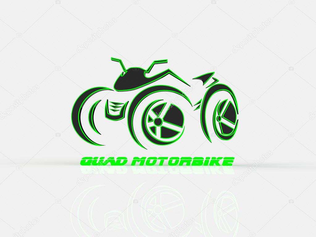 Quad bike on a white background