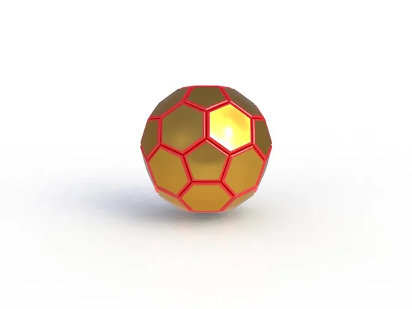 Γυαλιστερό Ποδόσφαιρο μπάλα σε λευκό φόντο — Φωτογραφία Αρχείου