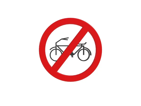 Prohibition sign no entry to bikes — Stock Photo, Image