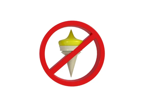Prohibition sign no entry with ice cream — Stock Photo, Image