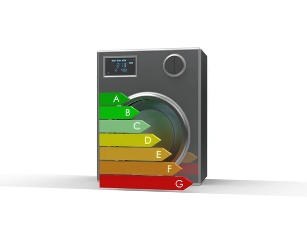 Máquina de lavar roupa 3d - eficiência energética — Fotografia de Stock