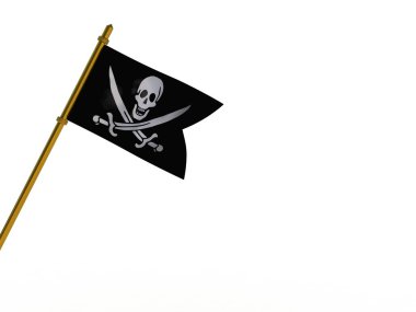 Korsan gemi bayrak - 3d render yakın çekim