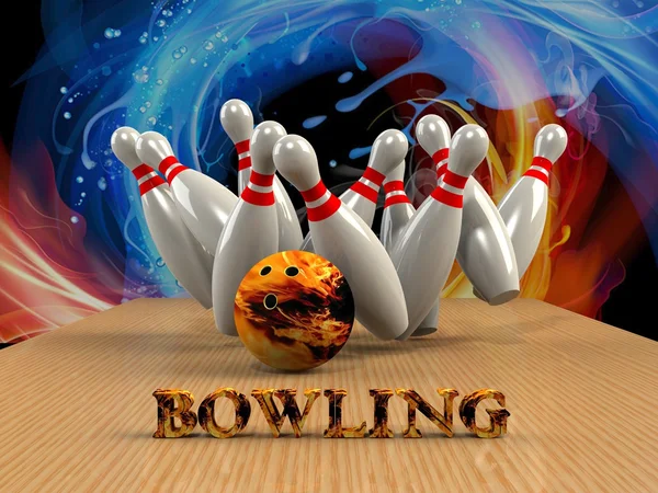 Bowling  Game Strike rot — Stock Photo, Image