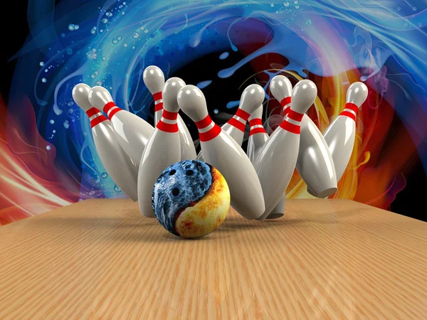 Bowling oyun strike rot — Stok fotoğraf