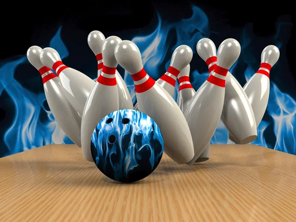 Bowling oyun strike rot — Stok fotoğraf