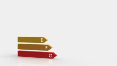 3D full hd video çubuk grafiği, enerji verimliliği kavramı