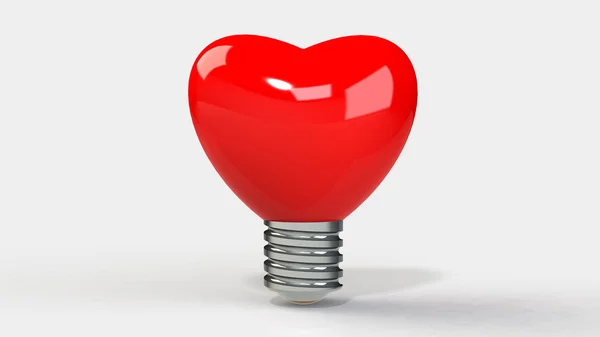 Žárovka srdce 3d — Stock fotografie