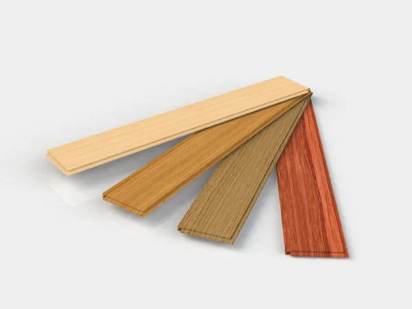 Zestaw drewniane laminowane budowlane deski na białym tle — Zdjęcie stockowe