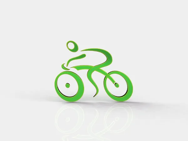 赛车骑自行车的人，孤立的白色背景，3d 图像的 3d 白种人 — 图库照片