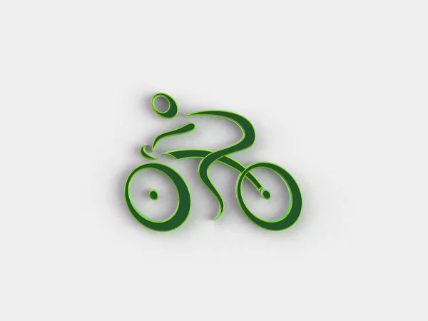 3d white people racing cyclist , isolated white background, 3d image — Stock Photo, Image