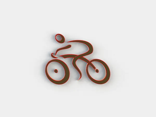 3d white people racing cyclist , isolated white background, 3d image — Stock Photo, Image