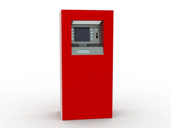 View of ATM in an isolated white background — Stock Photo, Image