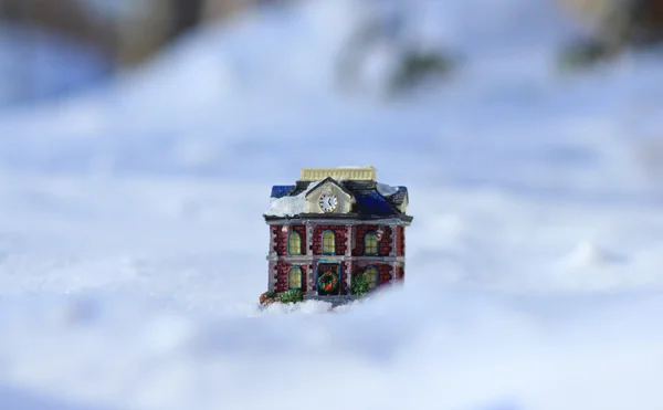 Christmas home in snow — Stock Photo, Image