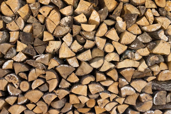 Pile de grumes de bois prête pour l'hiver — Photo