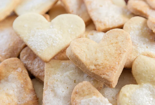 Zoete hartvormige suiker koekjes — Stockfoto