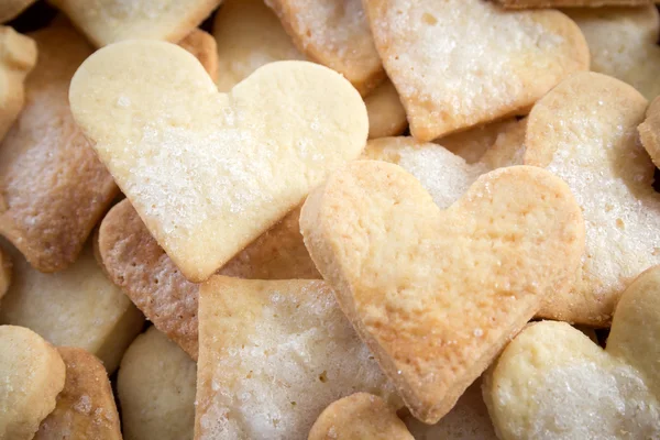 Zoete hartvormige suiker koekjes — Stockfoto