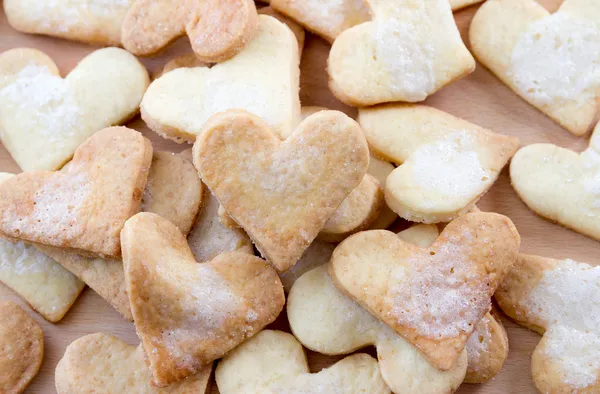 달콤한 심장 모양의 설탕 쿠키 — 스톡 사진