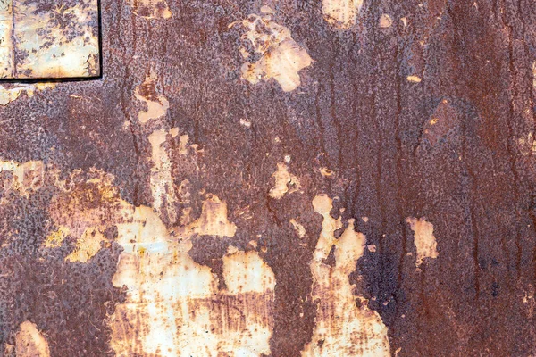 Старая Окрашенная Металлическая Текстура Следами Ржавчины Трещин — стоковое фото