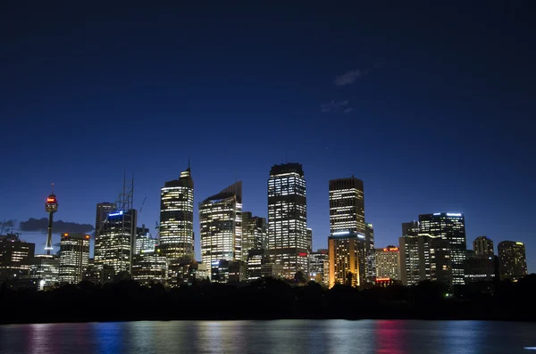 Sydney Skyline at Night Stock Photo