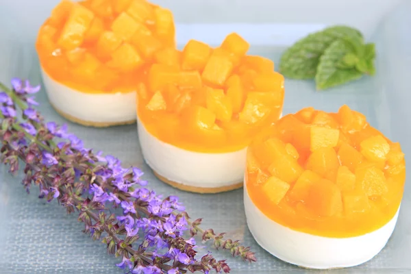 Персиковый йогуртовый пирог — стоковое фото