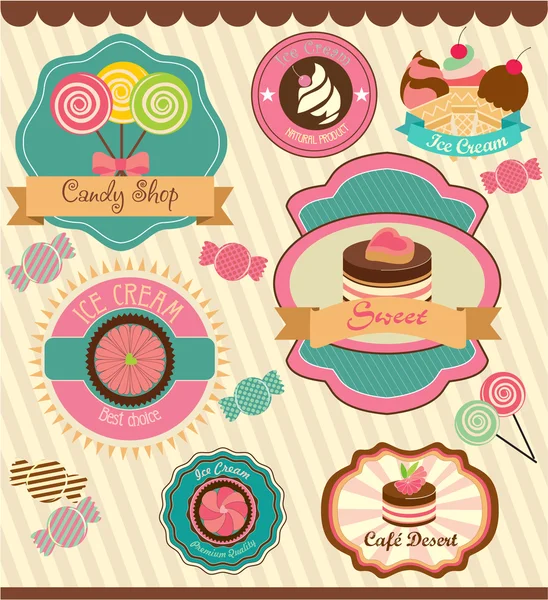 Candy shop etiketten — Stockvector