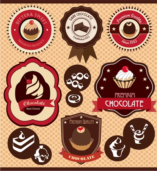 Caffè & etichette di cioccolato — Vettoriale Stock