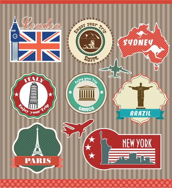 Vintage seyahat etiketleri