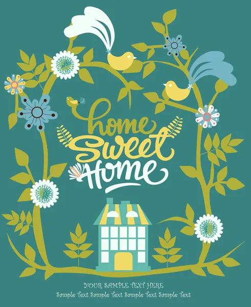 Home sweet home card — Stock Vector