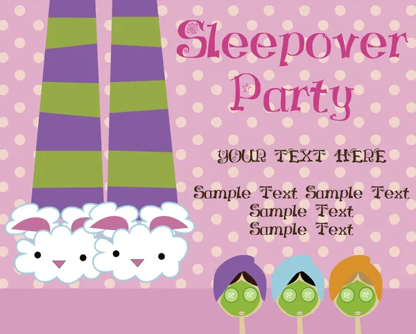 Sleepover parti kartı Telifsiz Stok Illüstrasyonlar