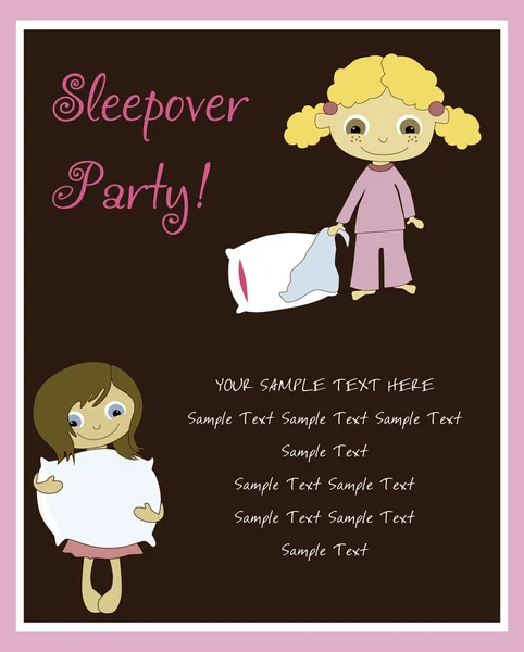 Sleepover Party Card — Stock Vector