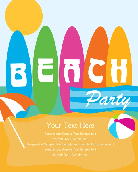Beach party kort — Stock vektor