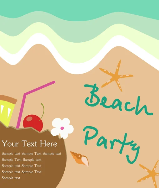 Carte Beach Party — Image vectorielle