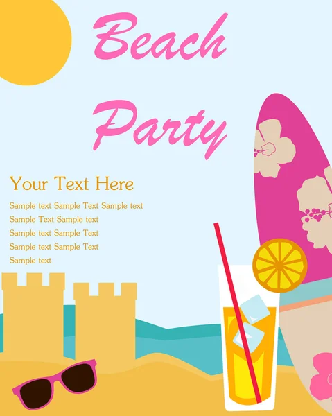 Beach Party card — Stock Vector