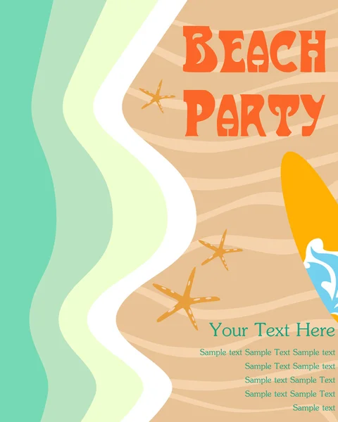 Tarjeta Beach Party — Archivo Imágenes Vectoriales