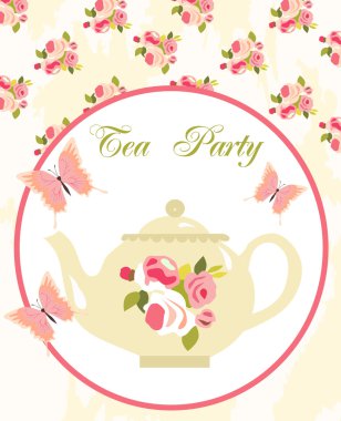 Tea Party card clipart