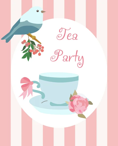 Çay partisi kartı — Stok Vektör