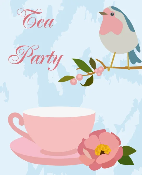 Tarjeta Tea Party — Vector de stock