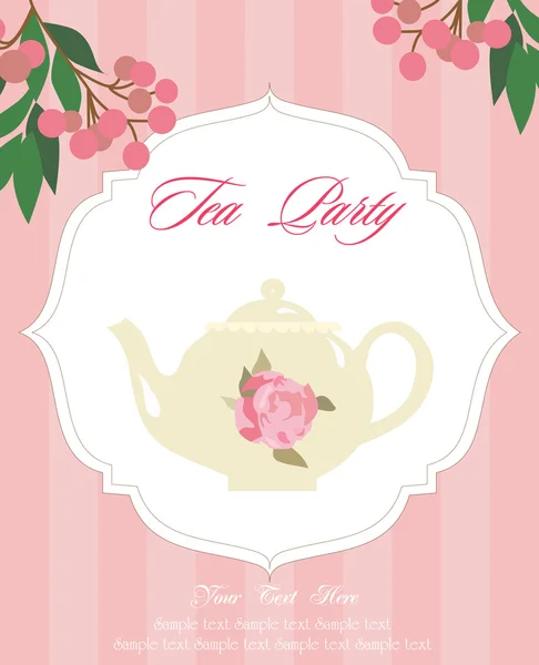 Carte Tea Party — Image vectorielle