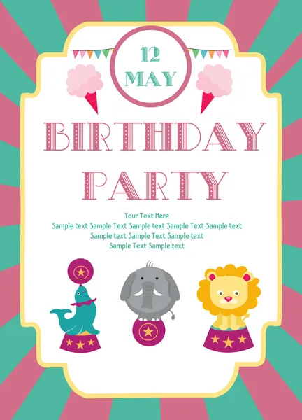 sirk mutlu doğum günü kartı