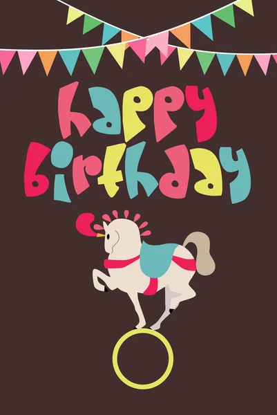 Tarjeta de cumpleaños feliz circo — Archivo Imágenes Vectoriales