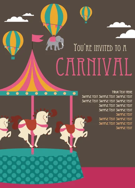 Circus Happy Birthday card — Stock Vector
