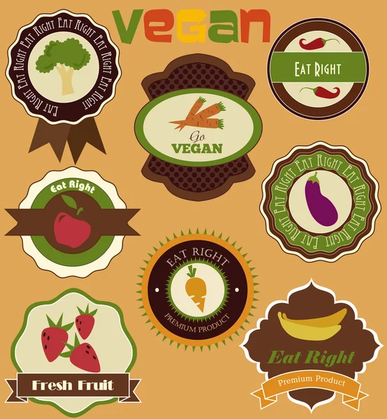 Eat right labels — Stock Vector