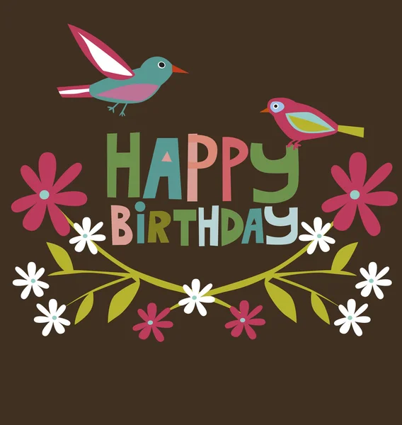 Tarjeta de cumpleaños feliz — Vector de stock