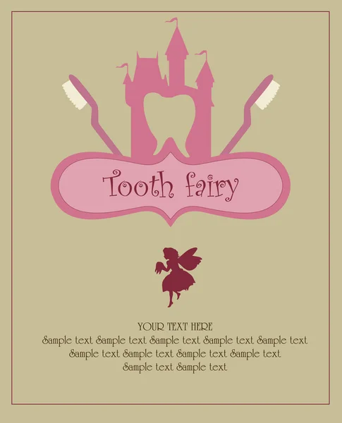 Tooth Fairy-kártya — Stock Vector